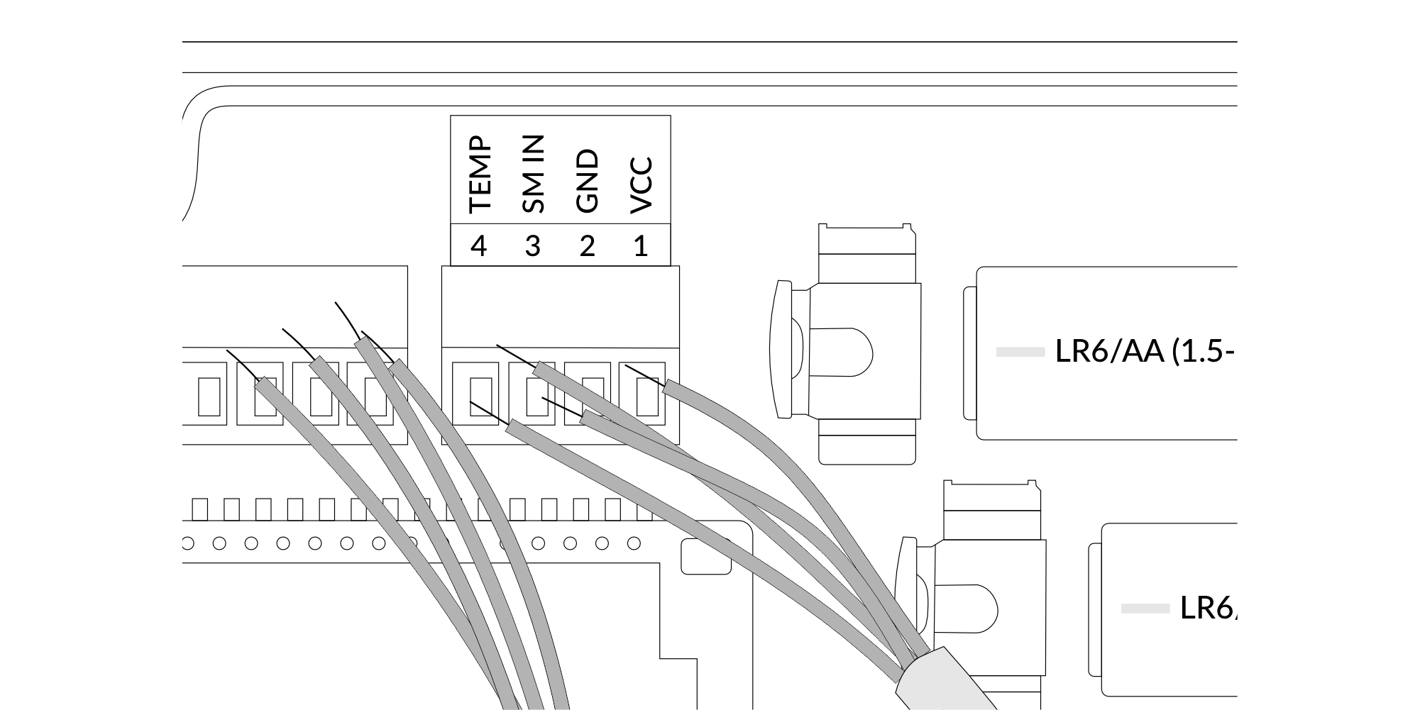 Input cable passing through the cable gland instructions