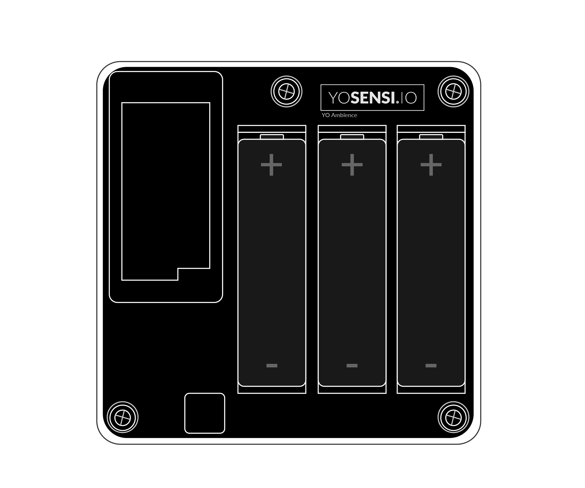 Device with placed batteries