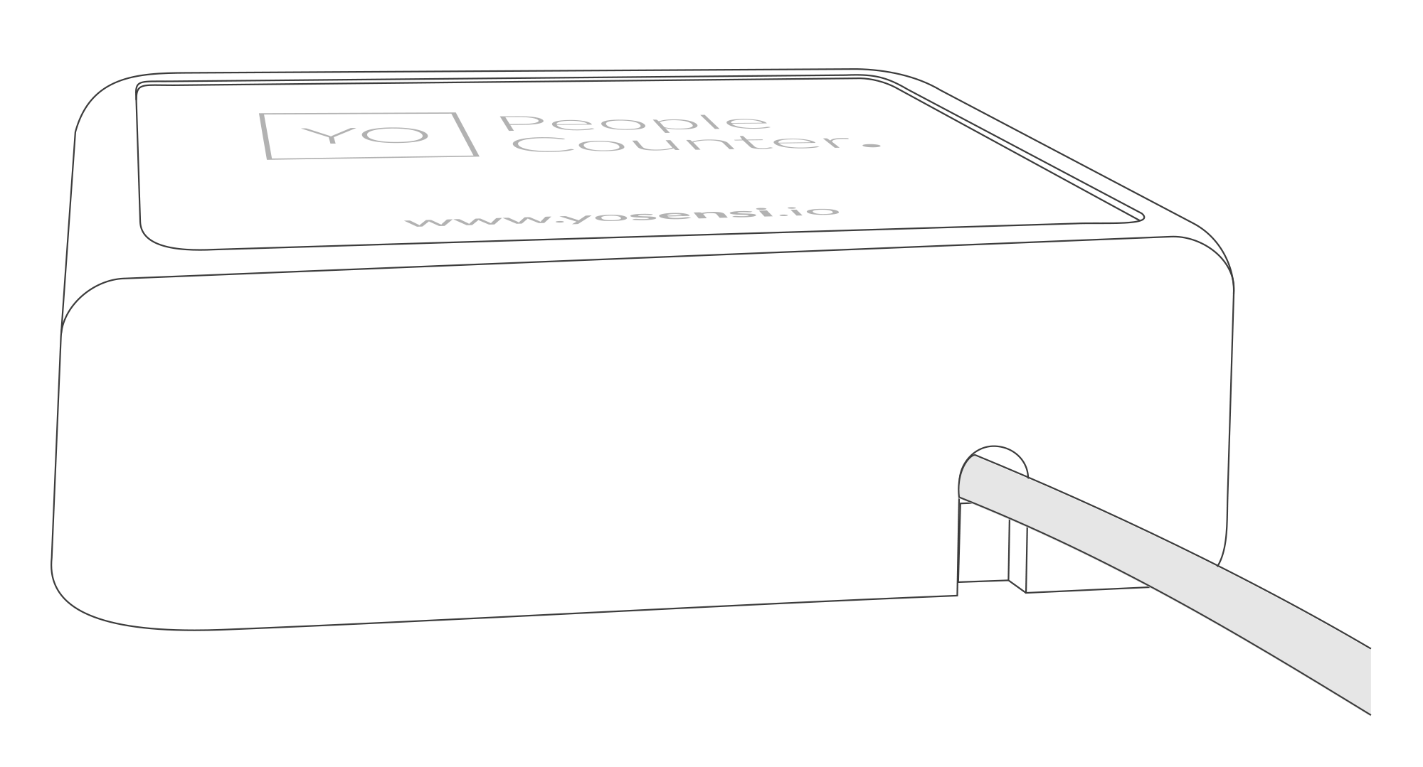 Bottom view of the device after connecting the supply via the bottom hole