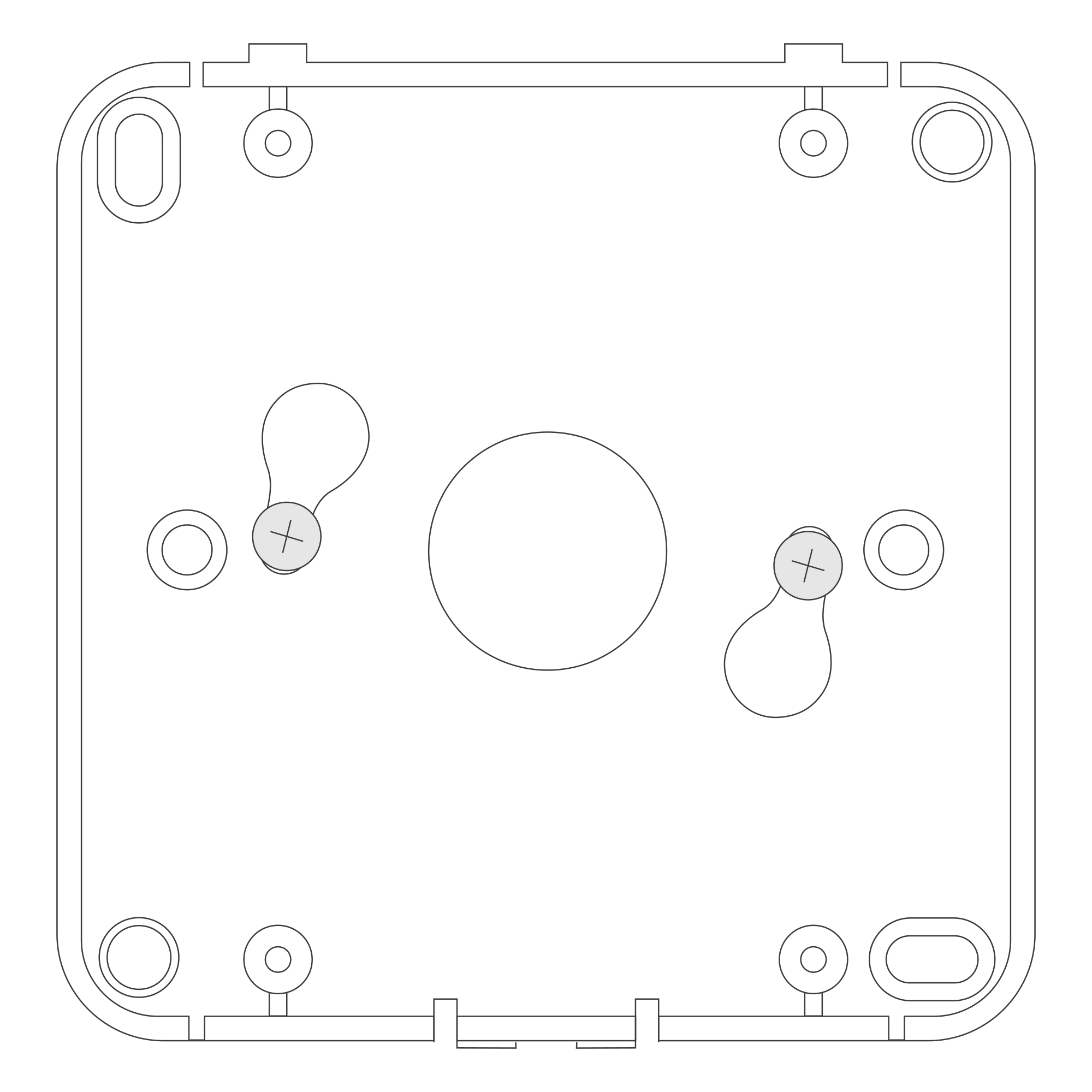 Mounting the device using two screws after a clockwise turn