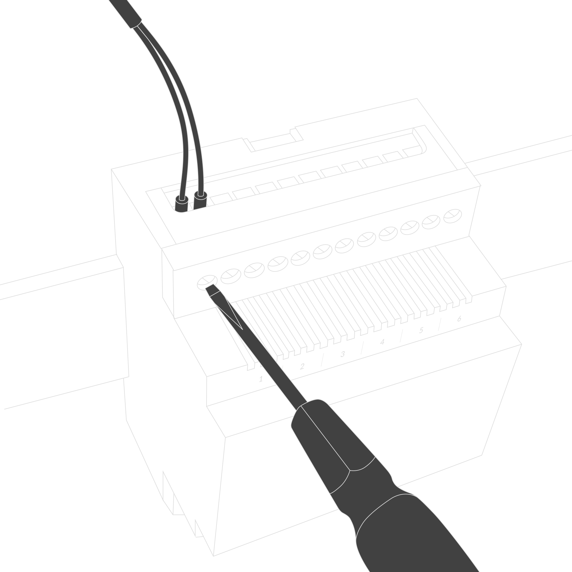 Connect the inputs to the individual channels of the device