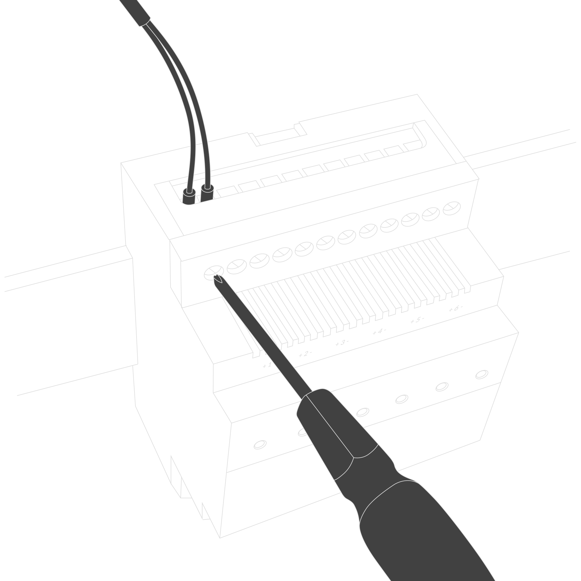 Connect the inputs to the individual channels of the device