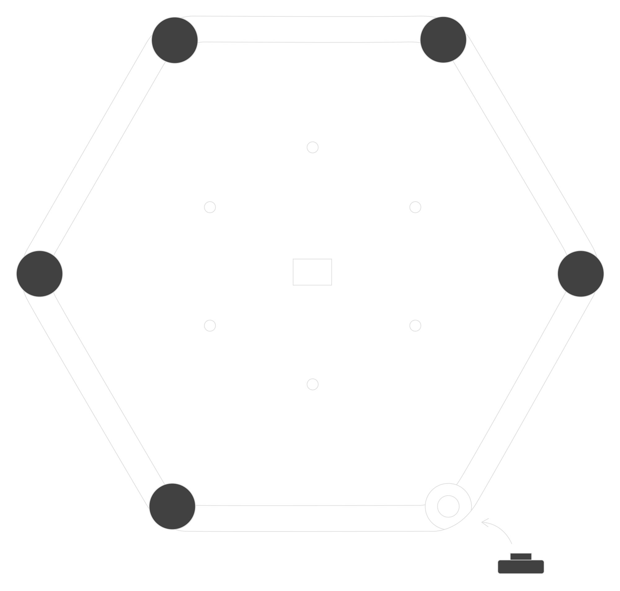 Installation of the rubber feet for a desk placement