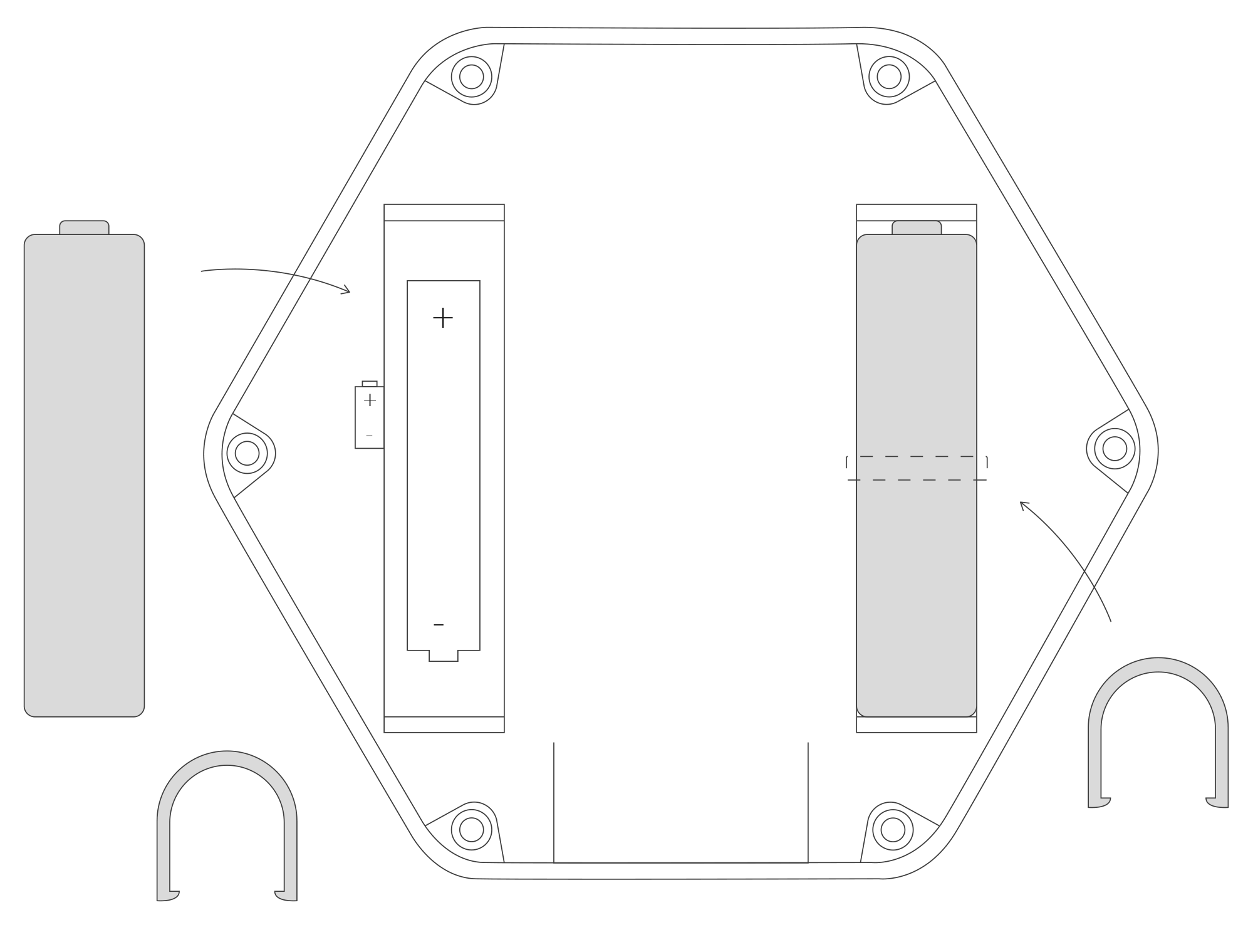 Inserting two batteries into the device