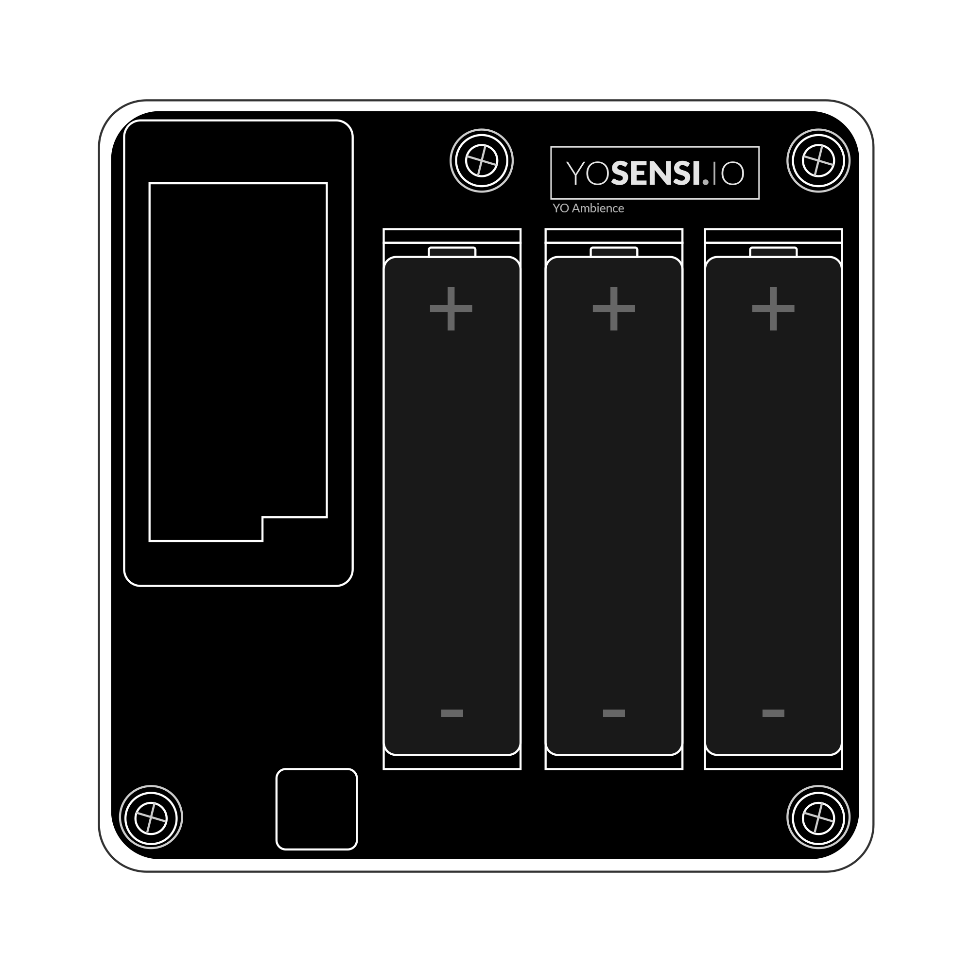 Device with placed batteries